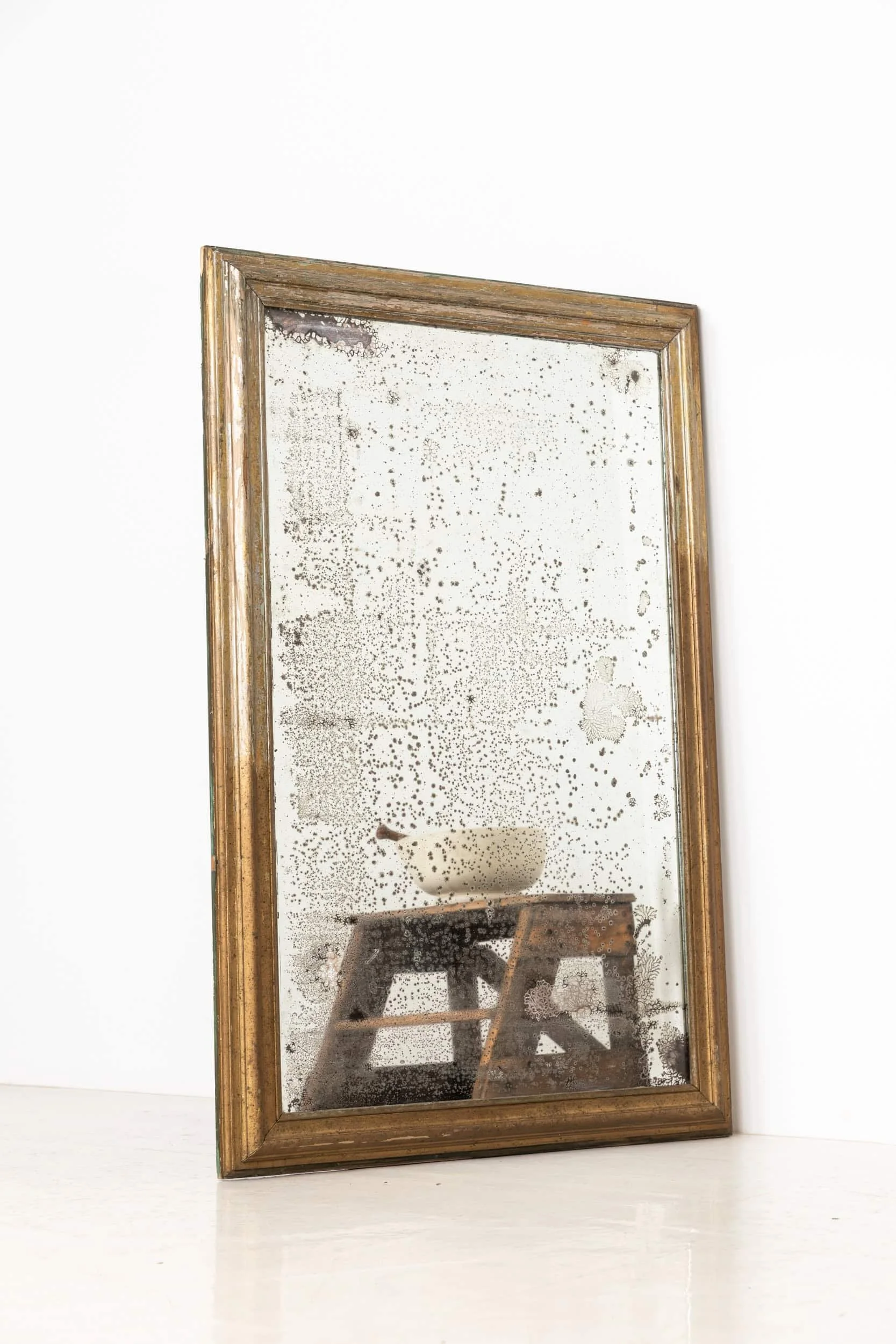 Large Antique Distressed French Bistro Mirror