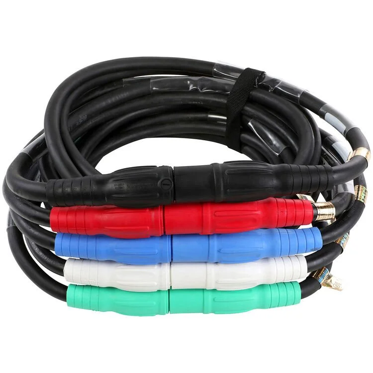 LEX PowerFLEX FS605W-50 50-foot 4/0 AWG five-wire Cam-Lok feeder cable set with conductors for professional concert, generator, and temporary power distribution rentals.
