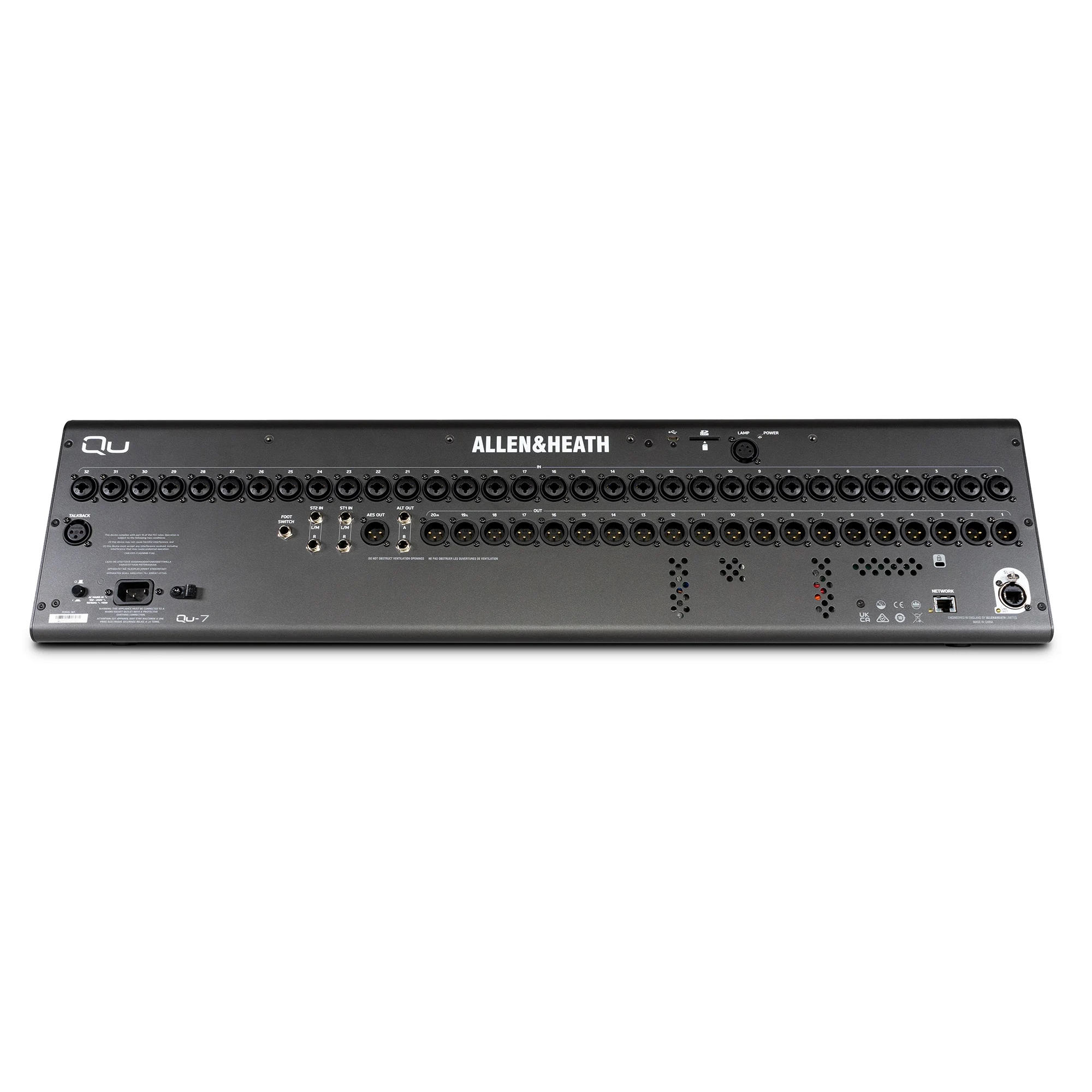 Allen & Heath Qu-7 professional digital mixing console with 33 motorized faders and 7-inch touchscreen back
