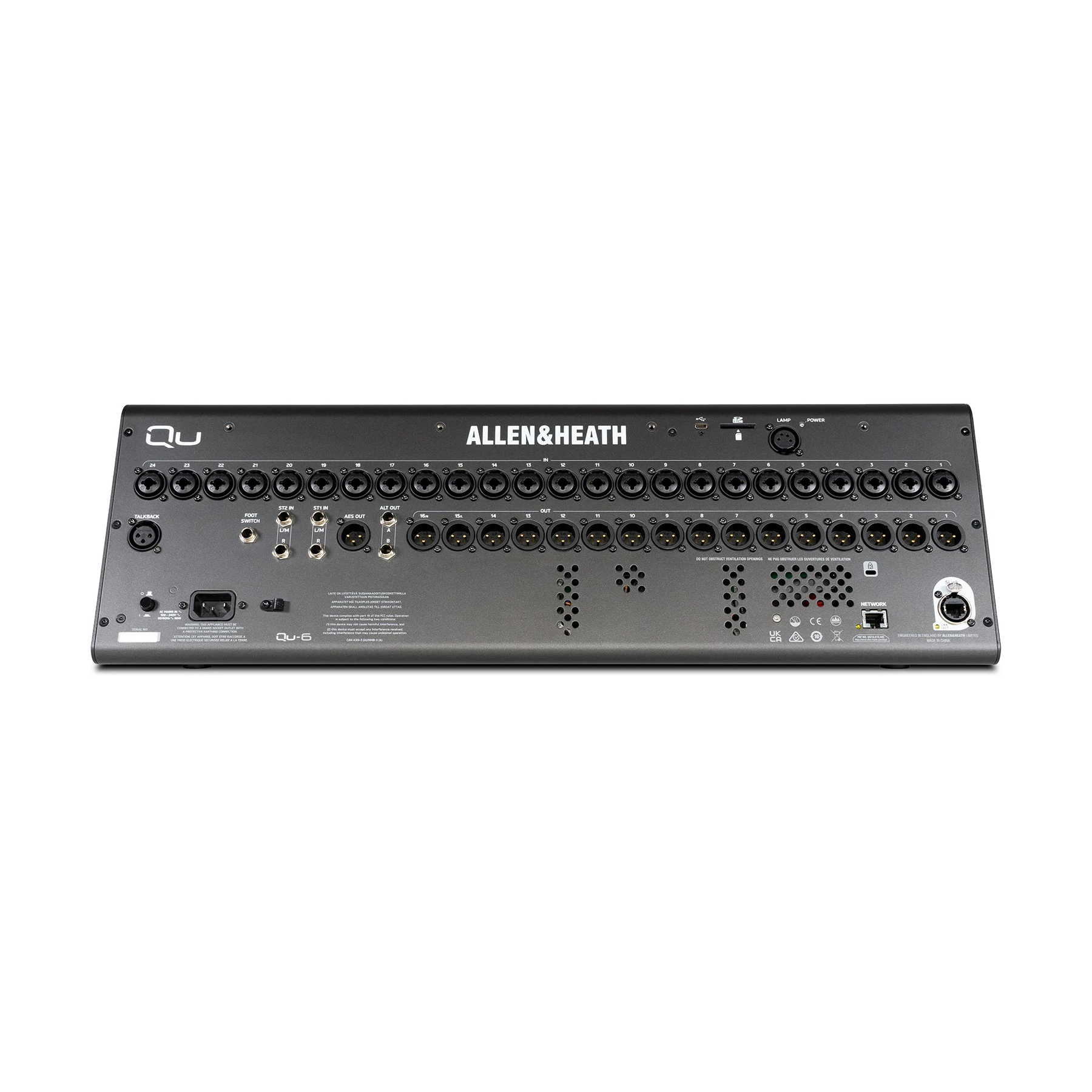 Allen & Heath Qu-6 professional digital mixing console with 25 motorized faders and 7-inch touchscreen back