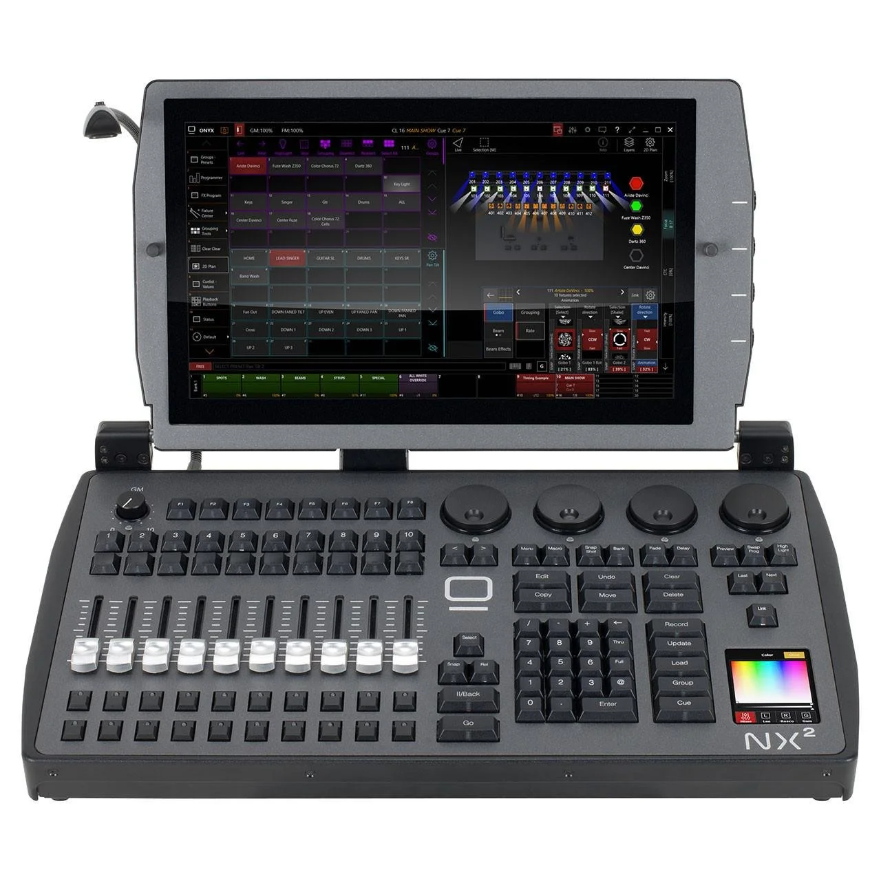 Obsidian NX2 professional 64-universe ONYX lighting control console available for rental from Haye Productions in New Jersey.