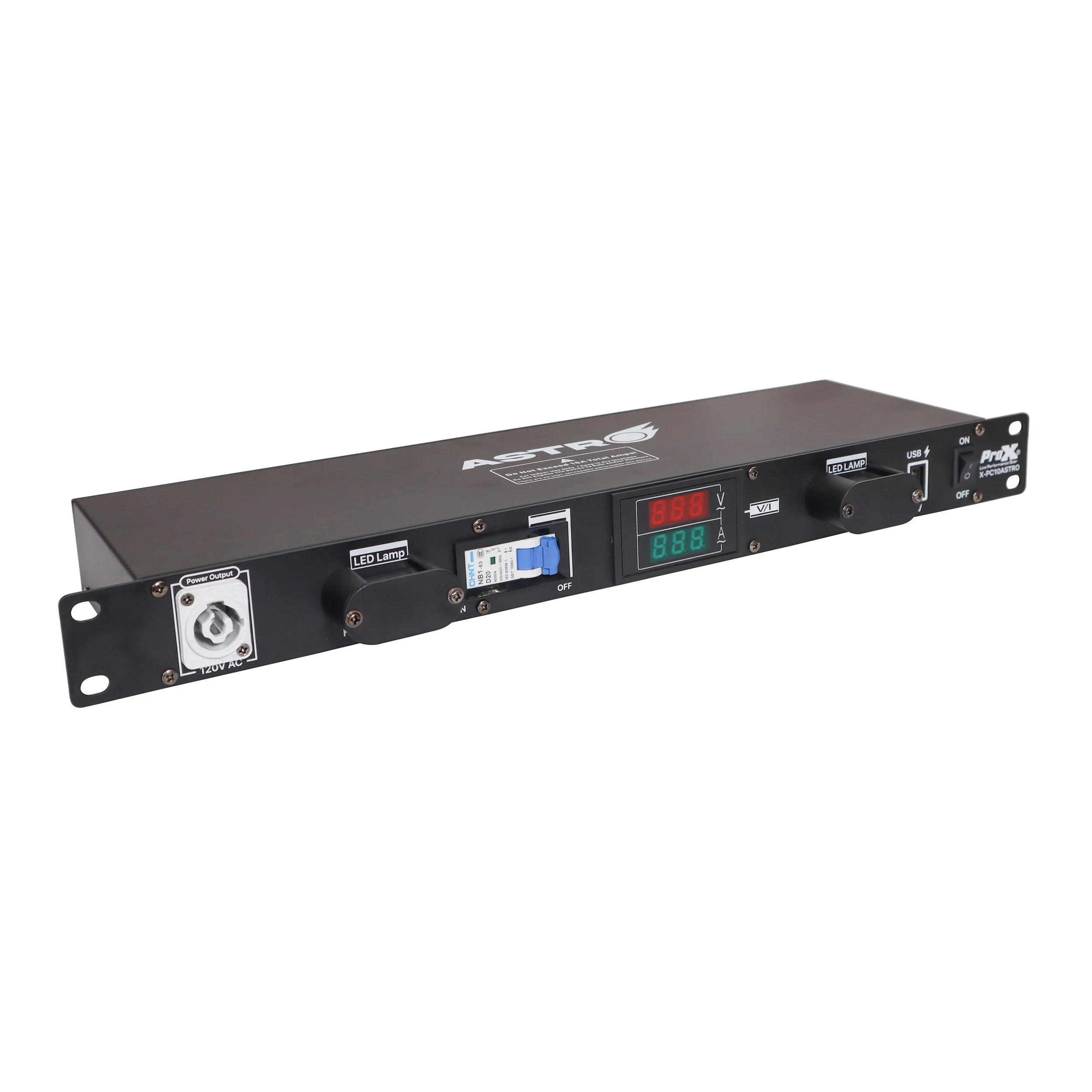 ProX X-PC10ASTRO 10 Way Power Rear Panel Center Power Distribution - 1U Rack Mountable