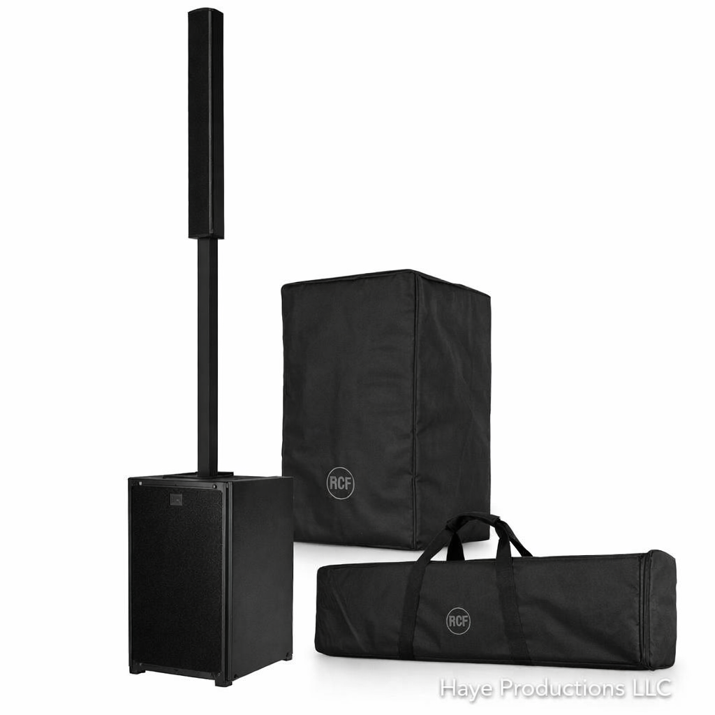 J9 w cover RCF EVOX J9 Active Three‑Way Portable Column Speaker – Rental Package Premium Column PA System for Events, weddings ceromony DJs & Live Sound – Professional Audio