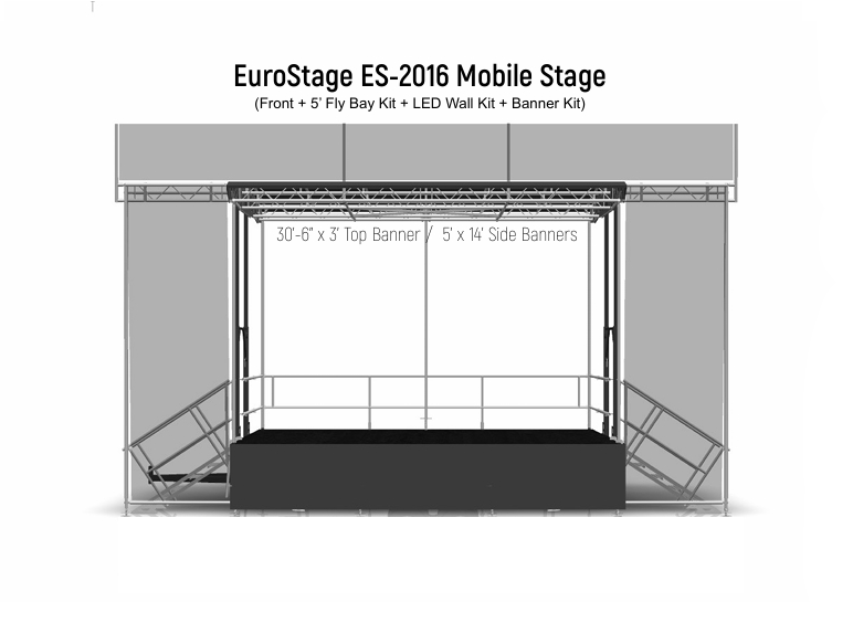 Eurostage ES-2016 banner kit.png Euro Stage ES-2016 Mobile stage. 20' x 16'