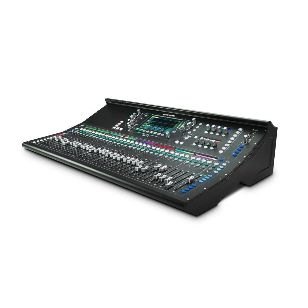 Allen & Heath SQ-7 professional 48-channel digital audio mixing console with motorized faders and touchscreen, available for rental from Haye Productions in Phillipsburg, New Jersey.