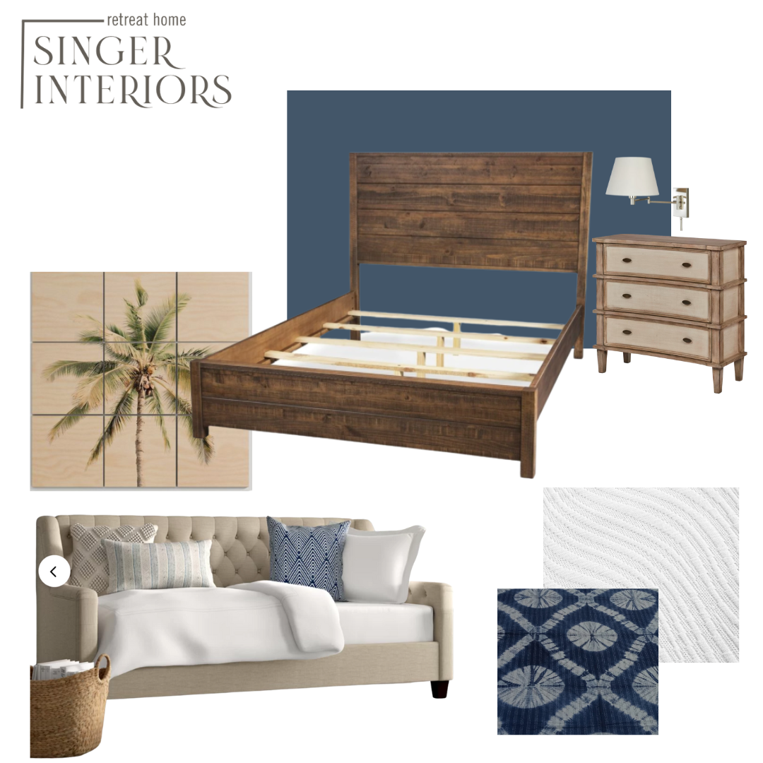 Functional Vacation Rental Design Coastal Guest Bedroom Virtual Design 