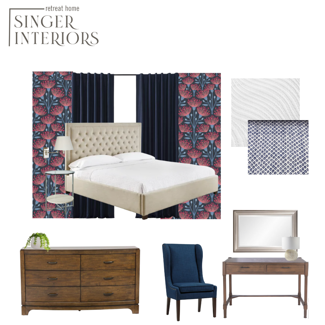 Traditional Florida Style Vacation Rental Home Bedroom E Design Mood Board