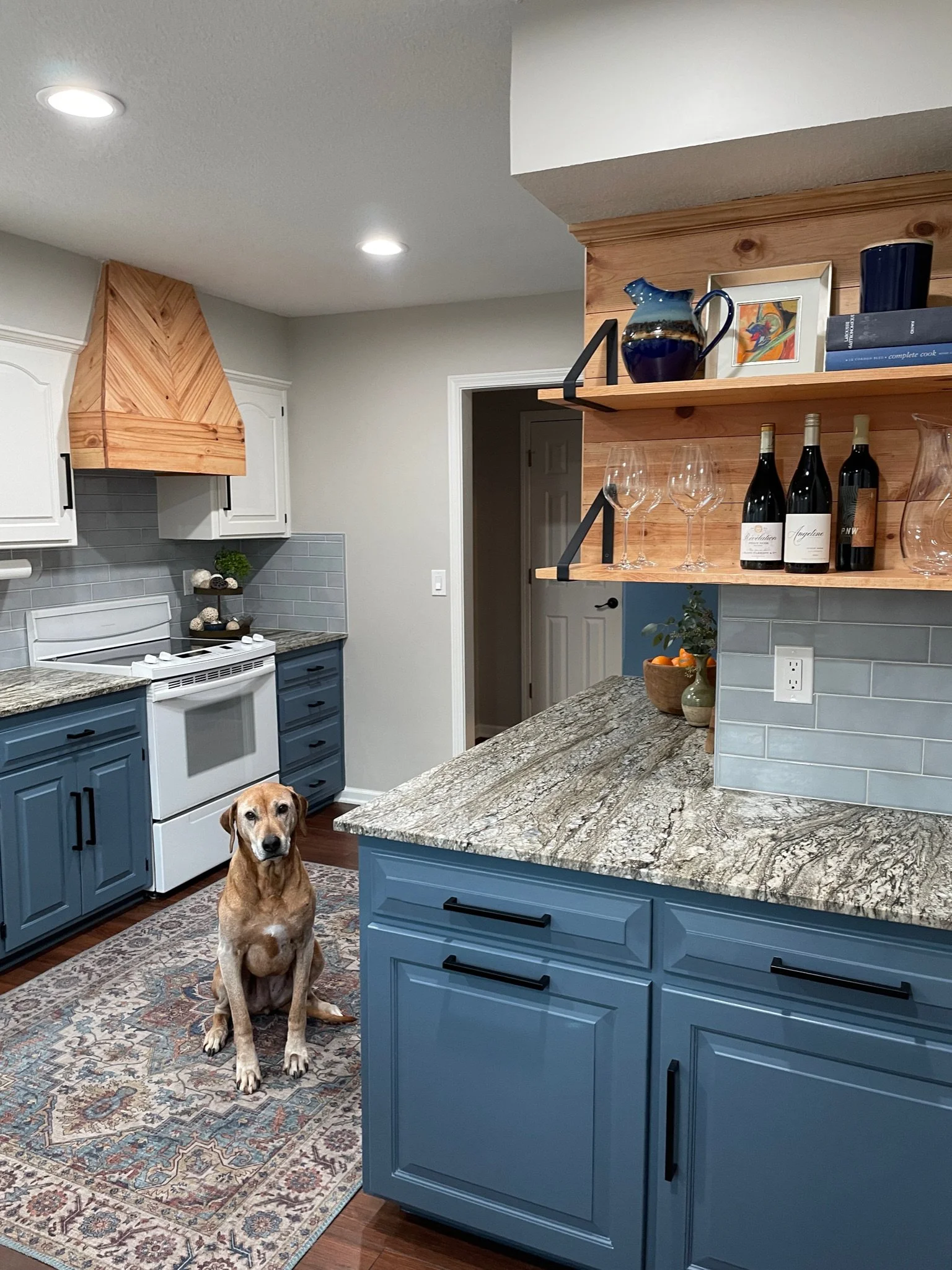 Smokey Blue Kitchen Renovation Design Modern Rustic Style