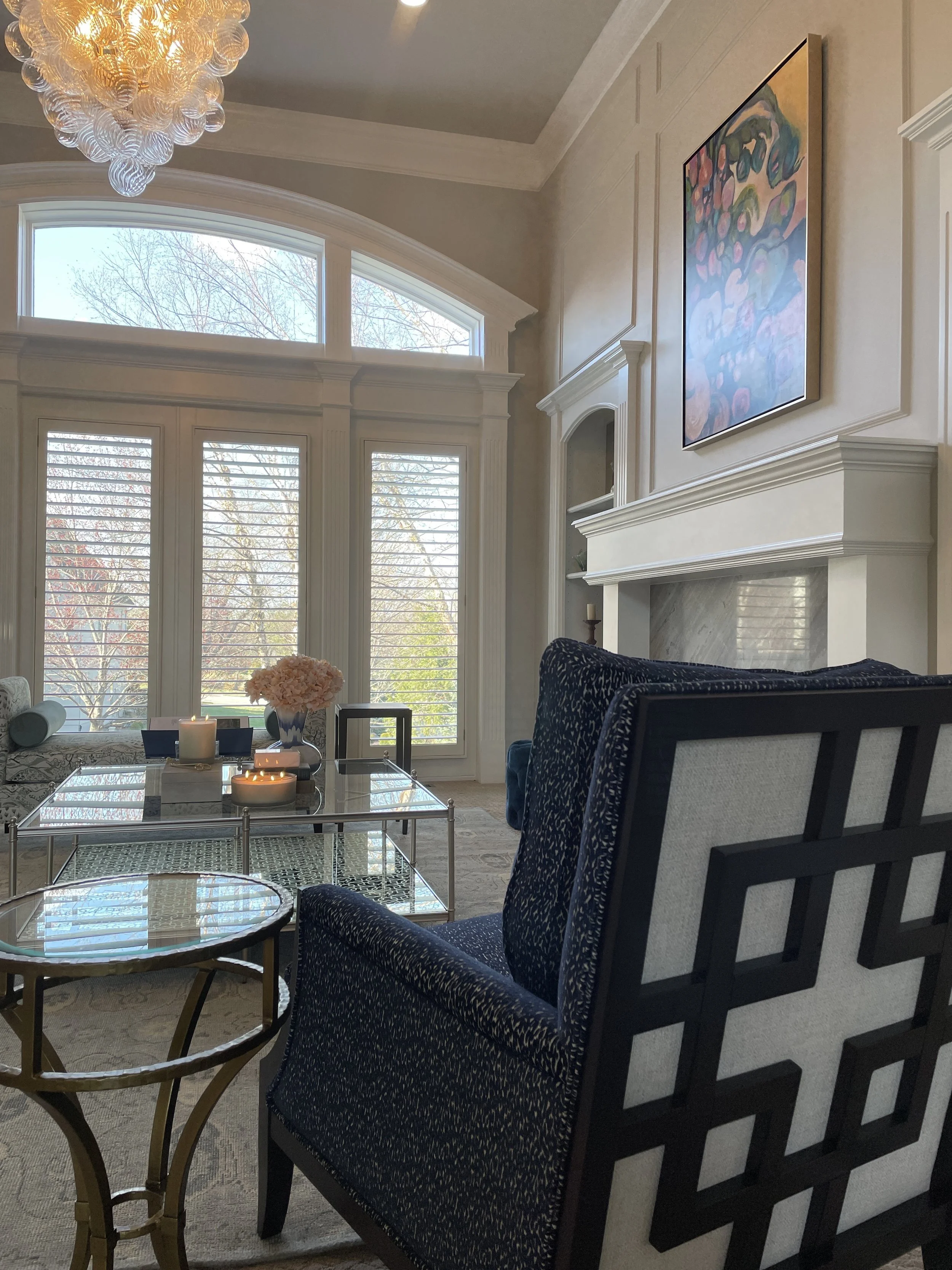 Detailed Chair Design in Traditional Remodeled Living Room Sarasota Florida