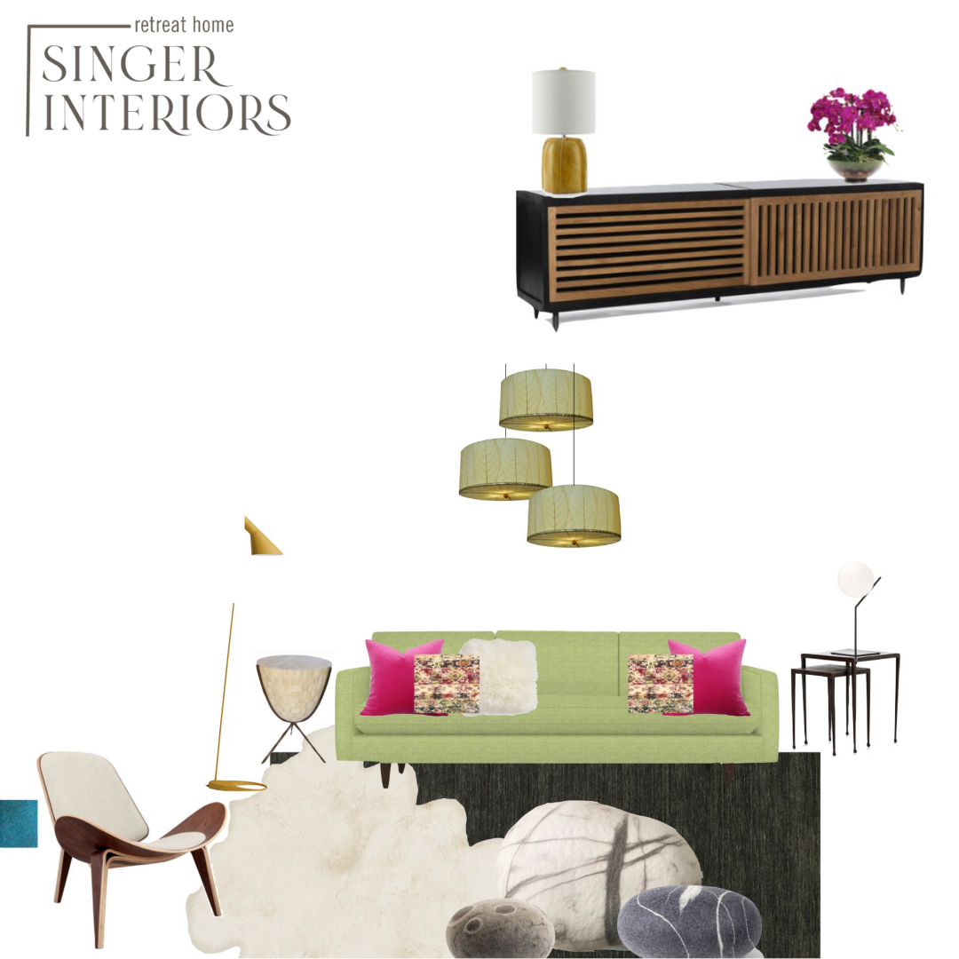 Modern Contemporary Colorful Eclectic Living Room Virtual Budget Friendly E Design