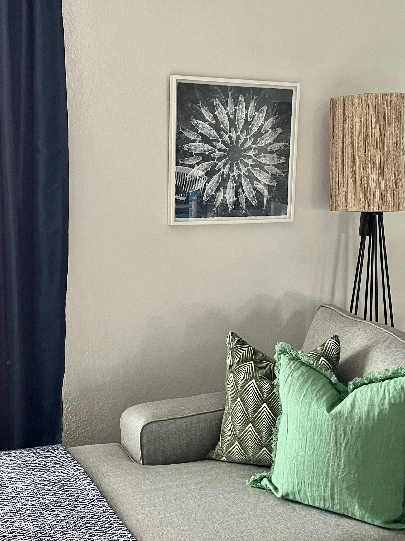 Coastal Vacation Rental Design Living Room Blue Green Interiors