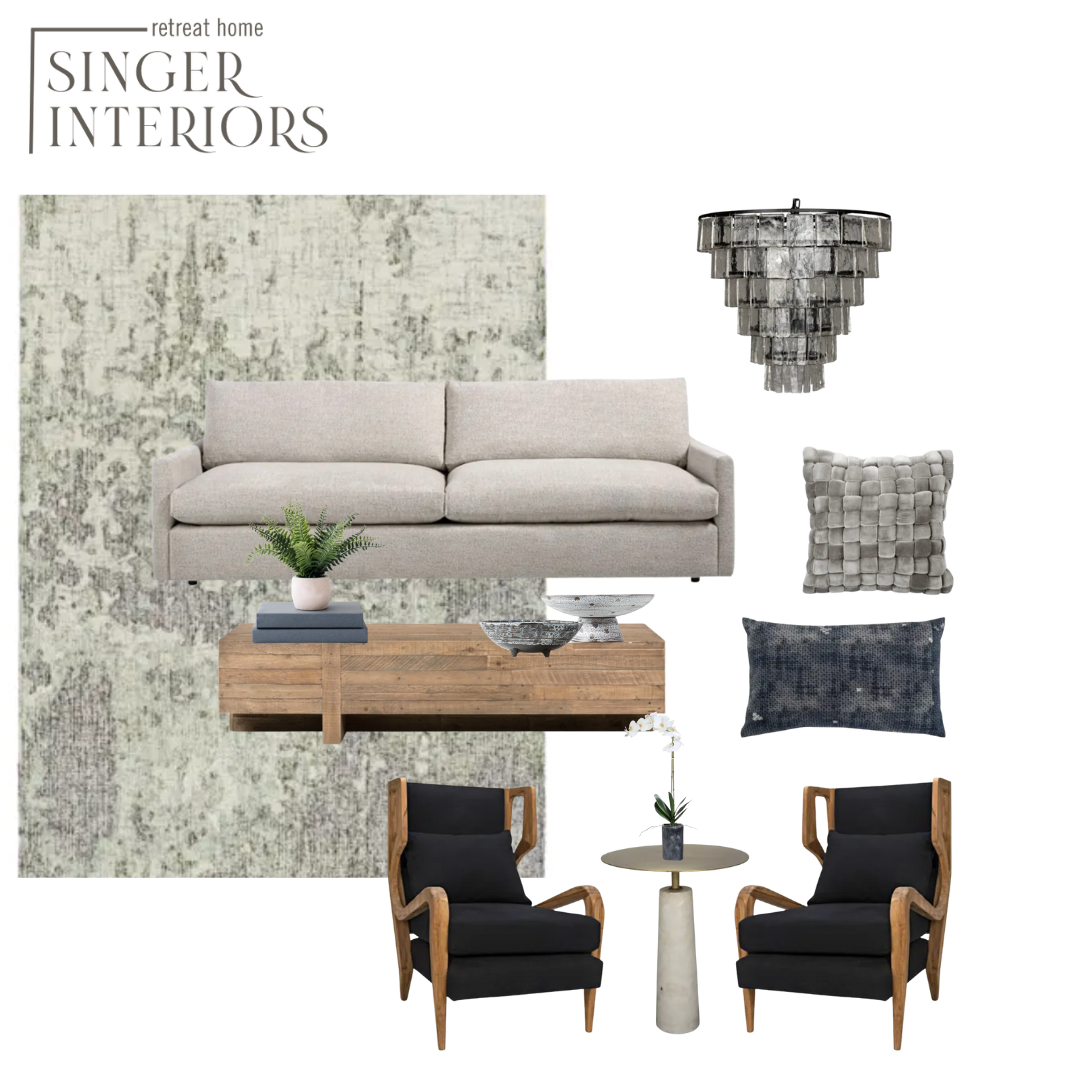 Virtual E-Designer Modern Living Room Design Board Singer Interiors Nokomis FL
