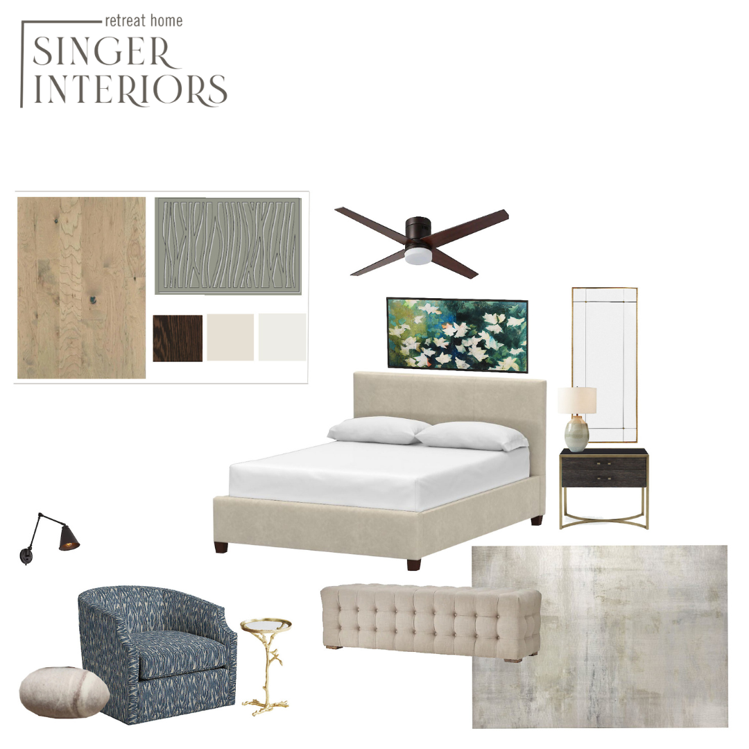 Affordable Interior E Design Board Primary Bedroom Transitional Style 