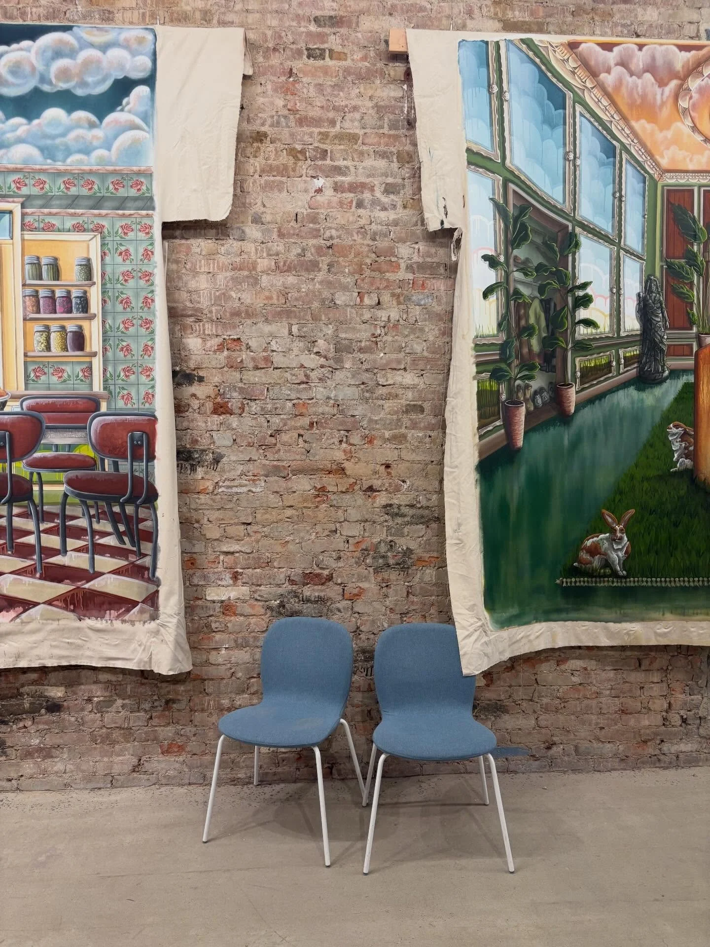 Throwback to early preparations for Kati Henning&rsquo;s upcoming show An Unquiet House, opening April 30th!

#KatiHenning #diefirmanyc #soloshow #womanartist #femalepainter