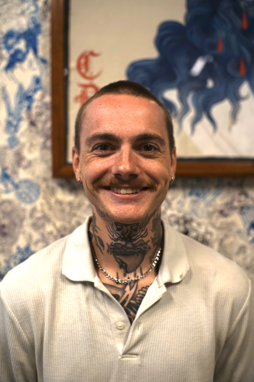 Derek Sedlacek, tattoo artist at Salvation Tattoo in Bishop Arts, Dallas