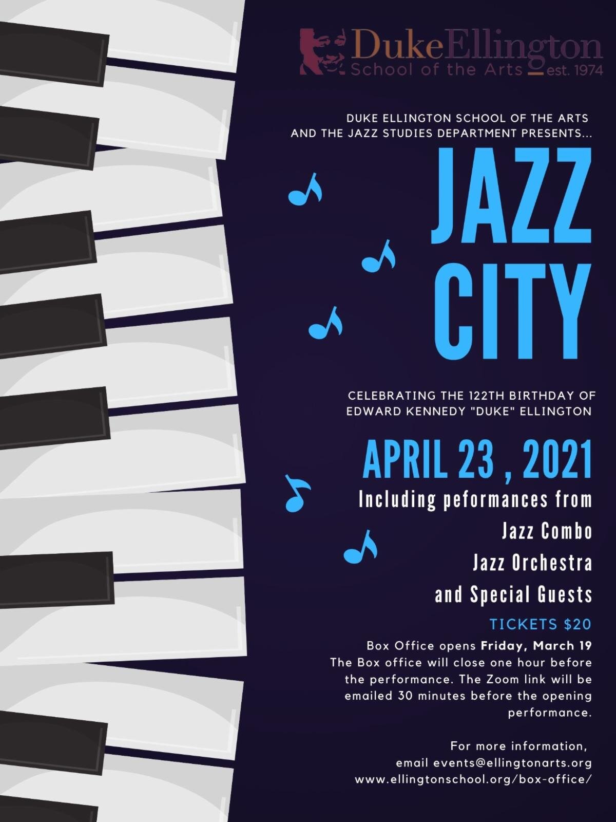 Duke Ellington School of the Arts Presents "Jazz City"