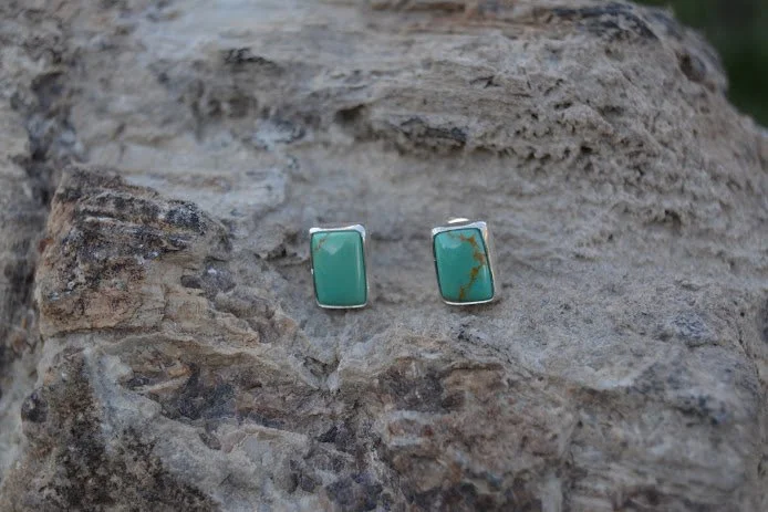 Rectangular Turquoise Stud