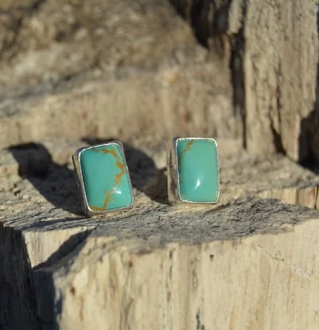 Rectangular Turquoise Stud