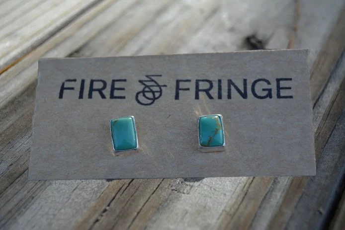Rectangular Turquoise Stud