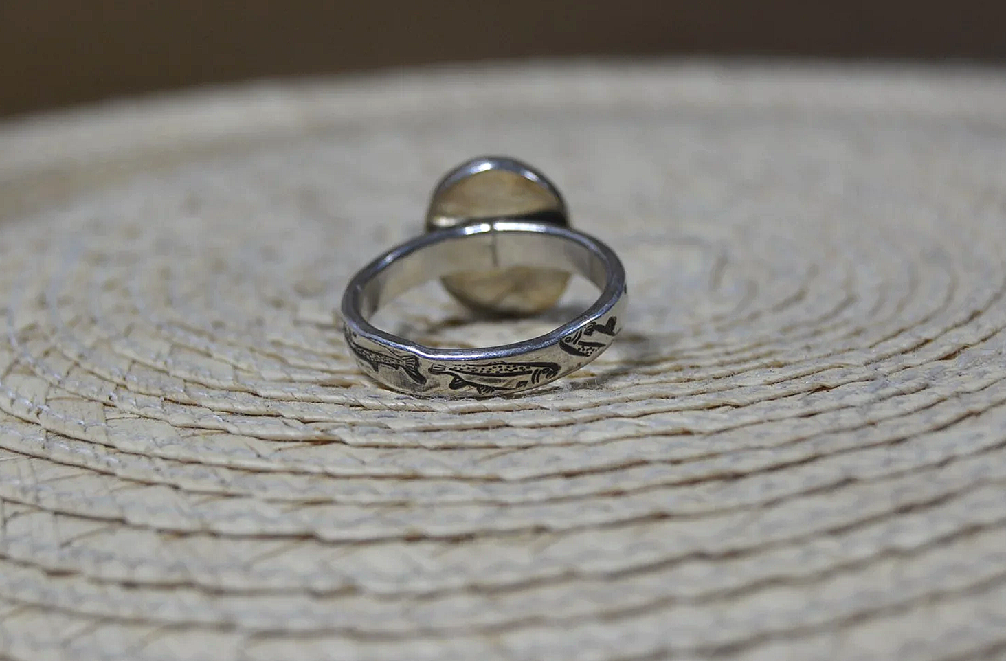 Turquoise Fish Stamp Ring