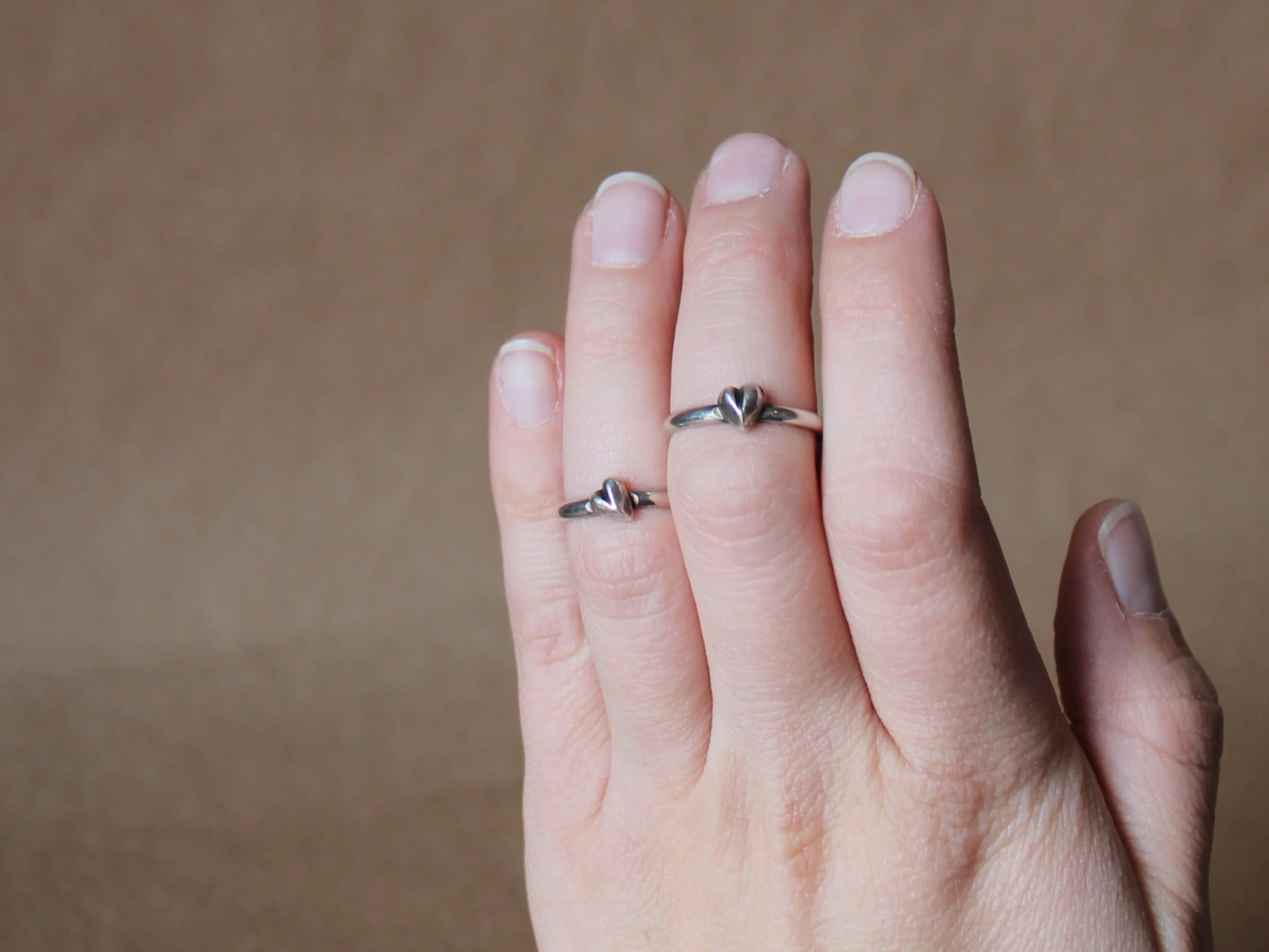Tiny Heart Stacking Ring | Dainty Sterling Silver Heart Ring | Made to Order