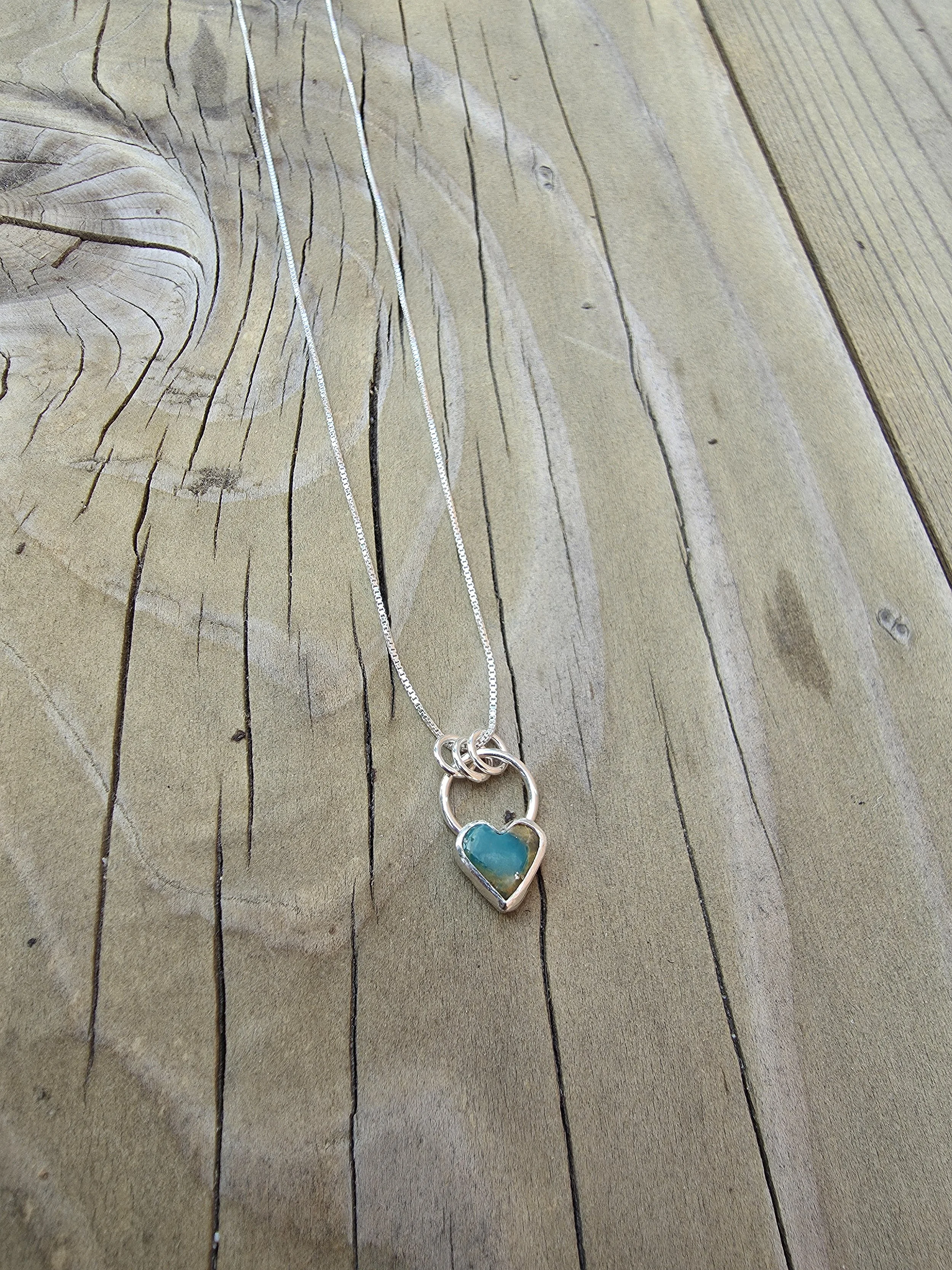 Sterling Silver Turquoise Heart Necklace