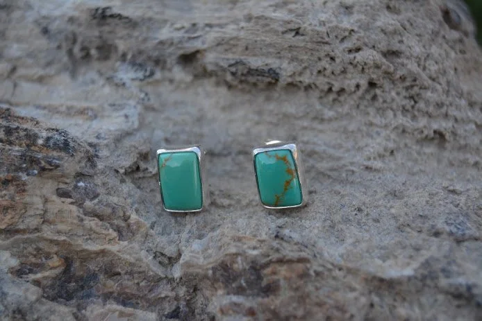 Rectangular Turquoise Stud