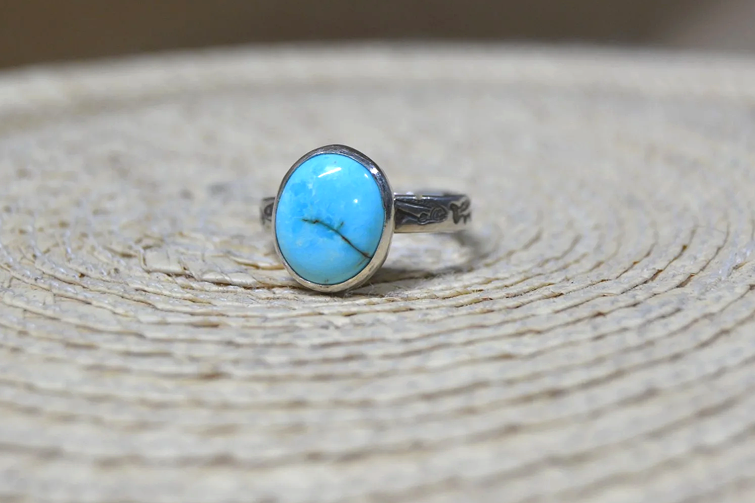 Turquoise Fish Stamp Ring