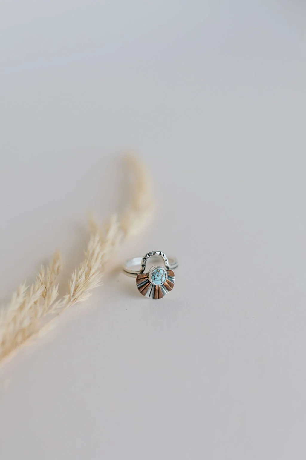 Unique Western Boho Mixed Metal Turquoise Ring