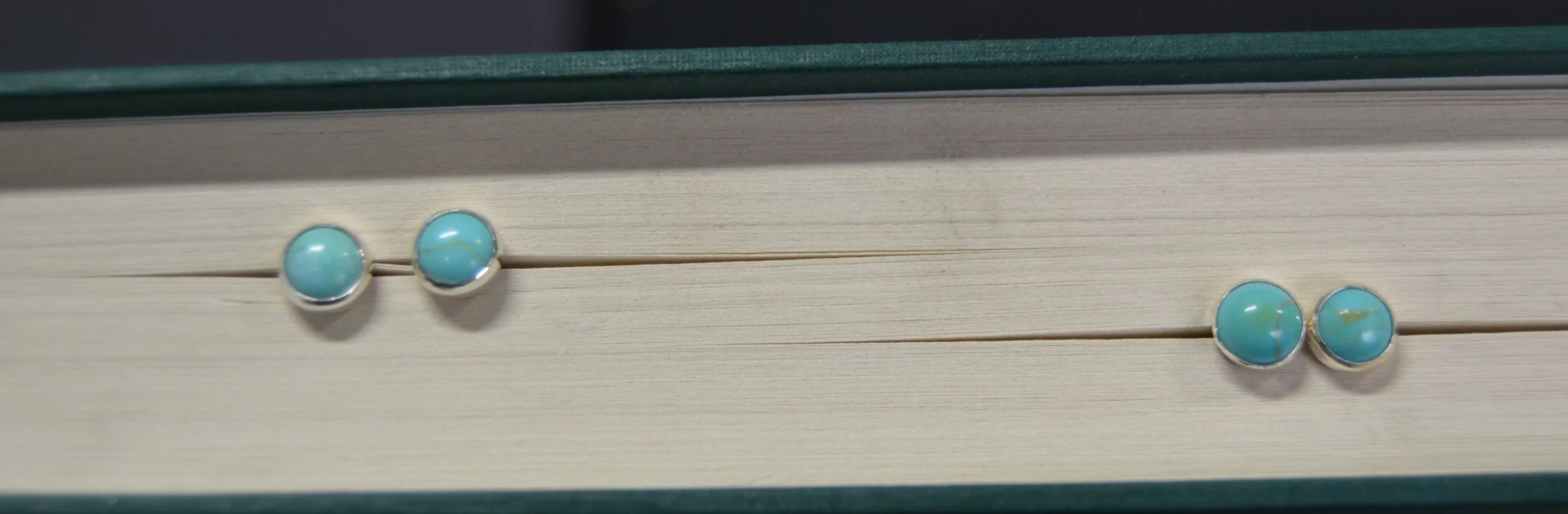 Turquoise Stud Earrings in Sterling Silver | Handmade Jewelry