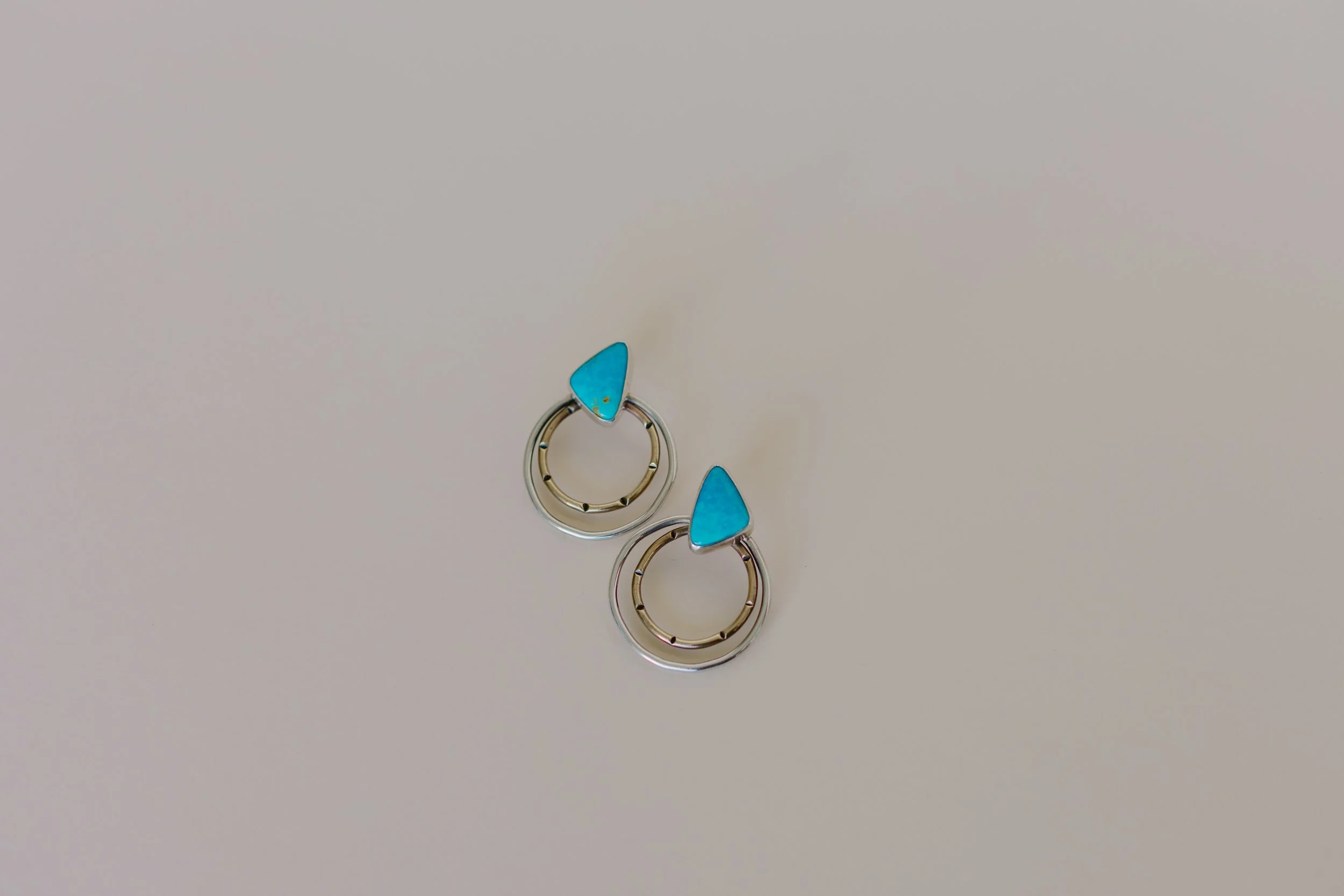 Statement Stud Earrings With Brass Accent