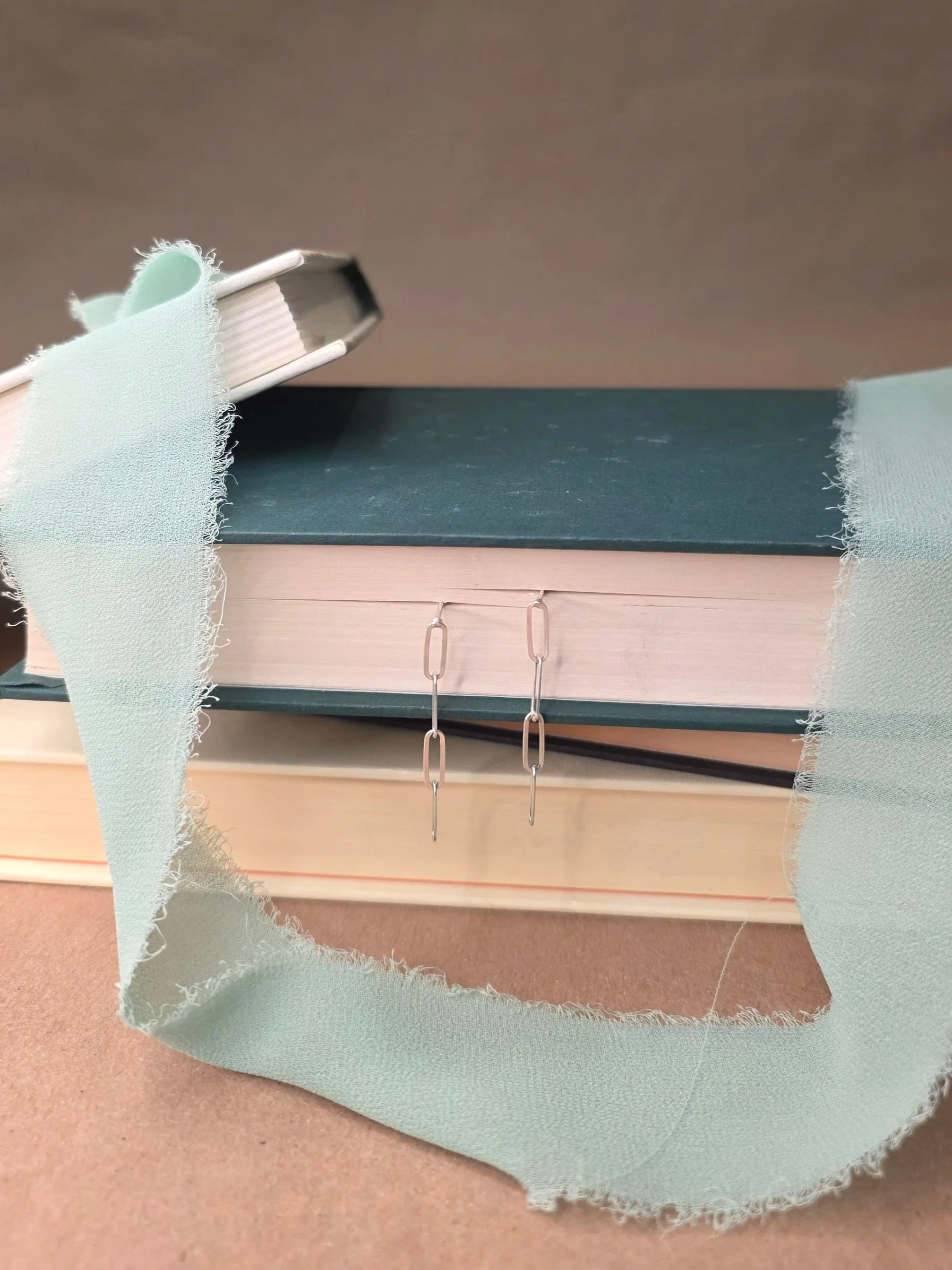 Sterling Silver Chain Stud Earrings - 1.5 inch Dangle Chain Earrings