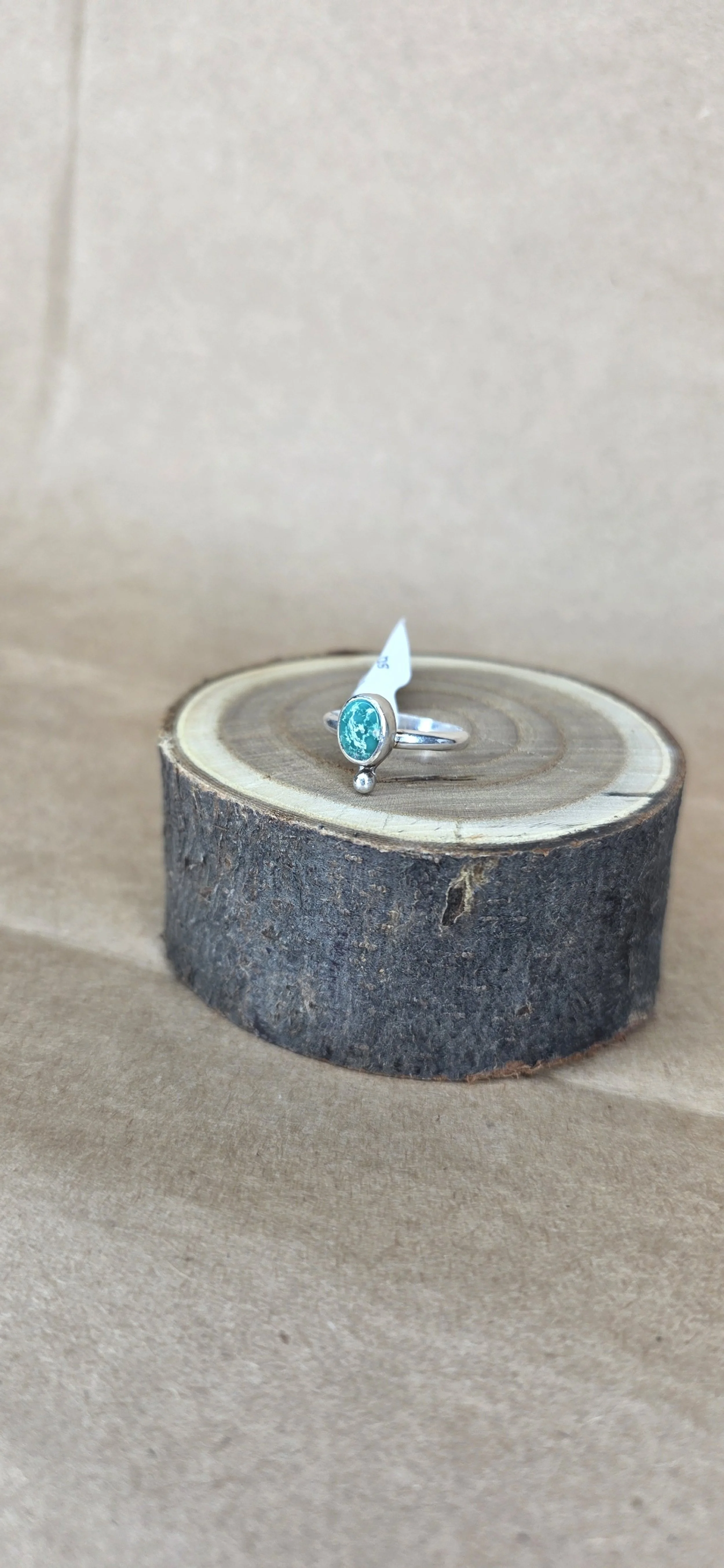 Turquoise Ring with Pebble Accent – Size 6