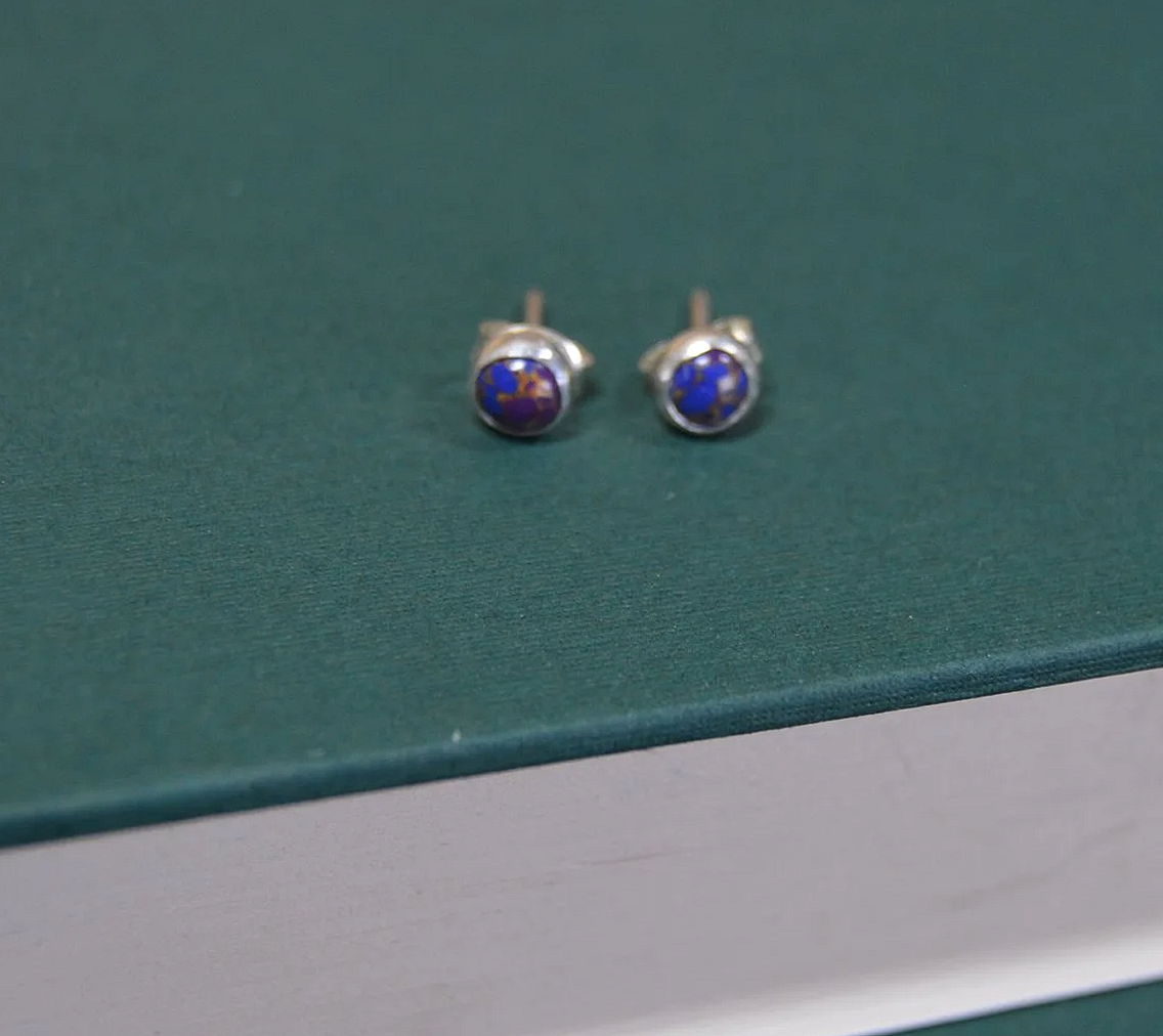 Purple Mohave Turquoise Stud Earrings