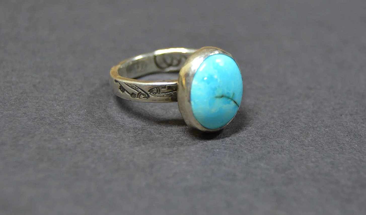 Turquoise Fish Stamp Ring