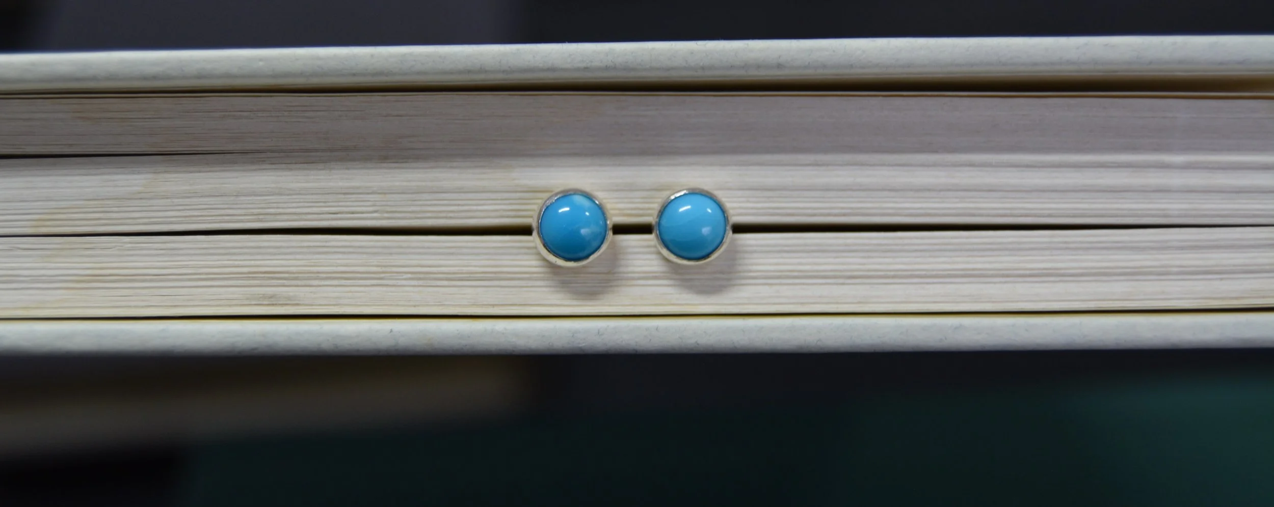Turquoise Stud Earrings in Sterling Silver | Handmade Jewelry