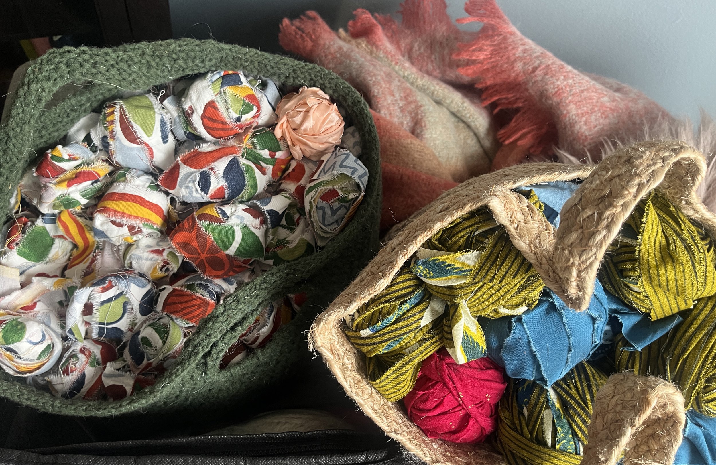 ...working through fabric remnants...