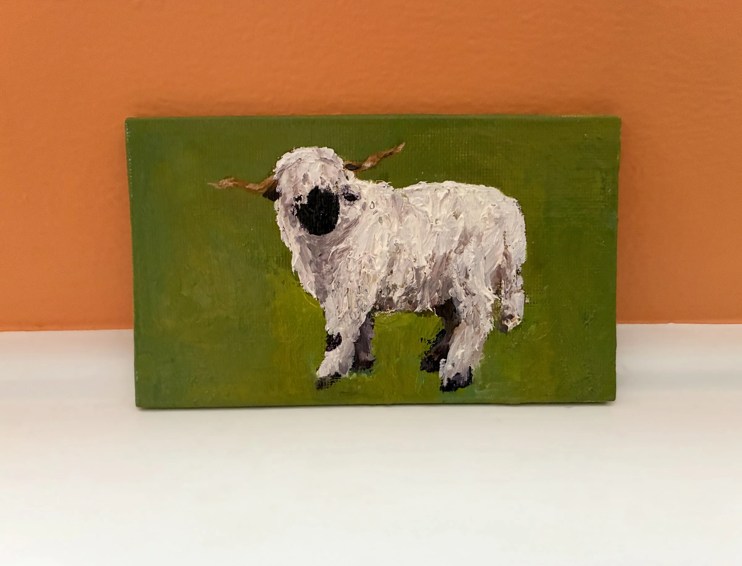 Valais Blacknose oil painting