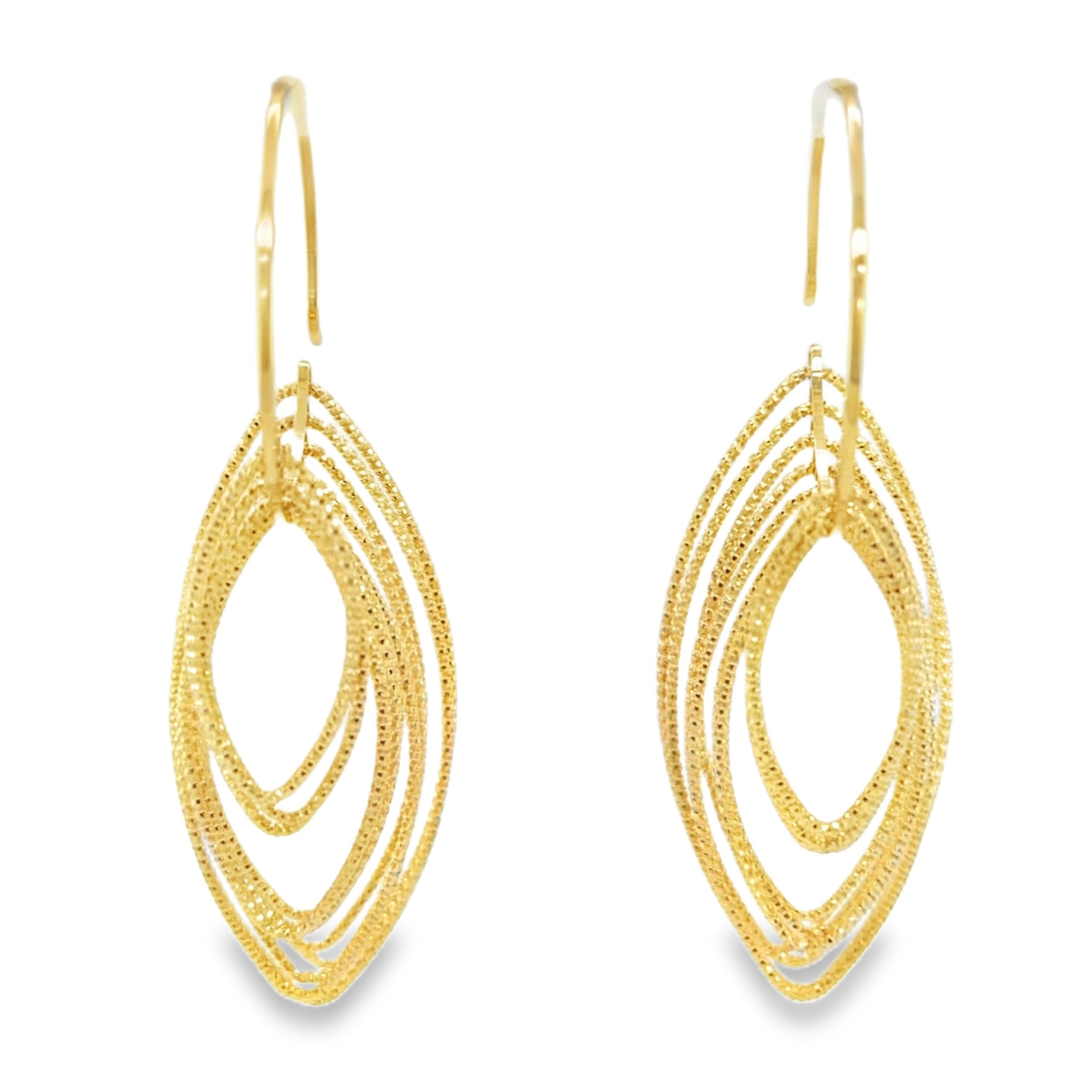 Layered marquise hoop earrings/BAG0143A