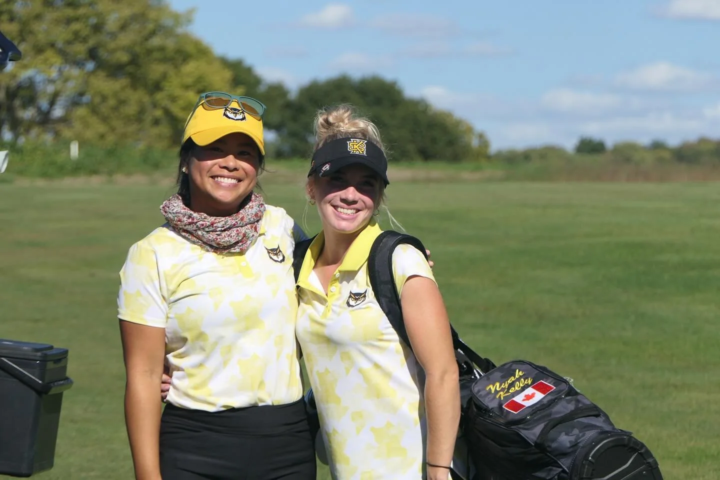 It was a fun afternoon at NCR for @daytonwgolf event! We got smiles from Kennesaw State and lost a stare down to Akron.