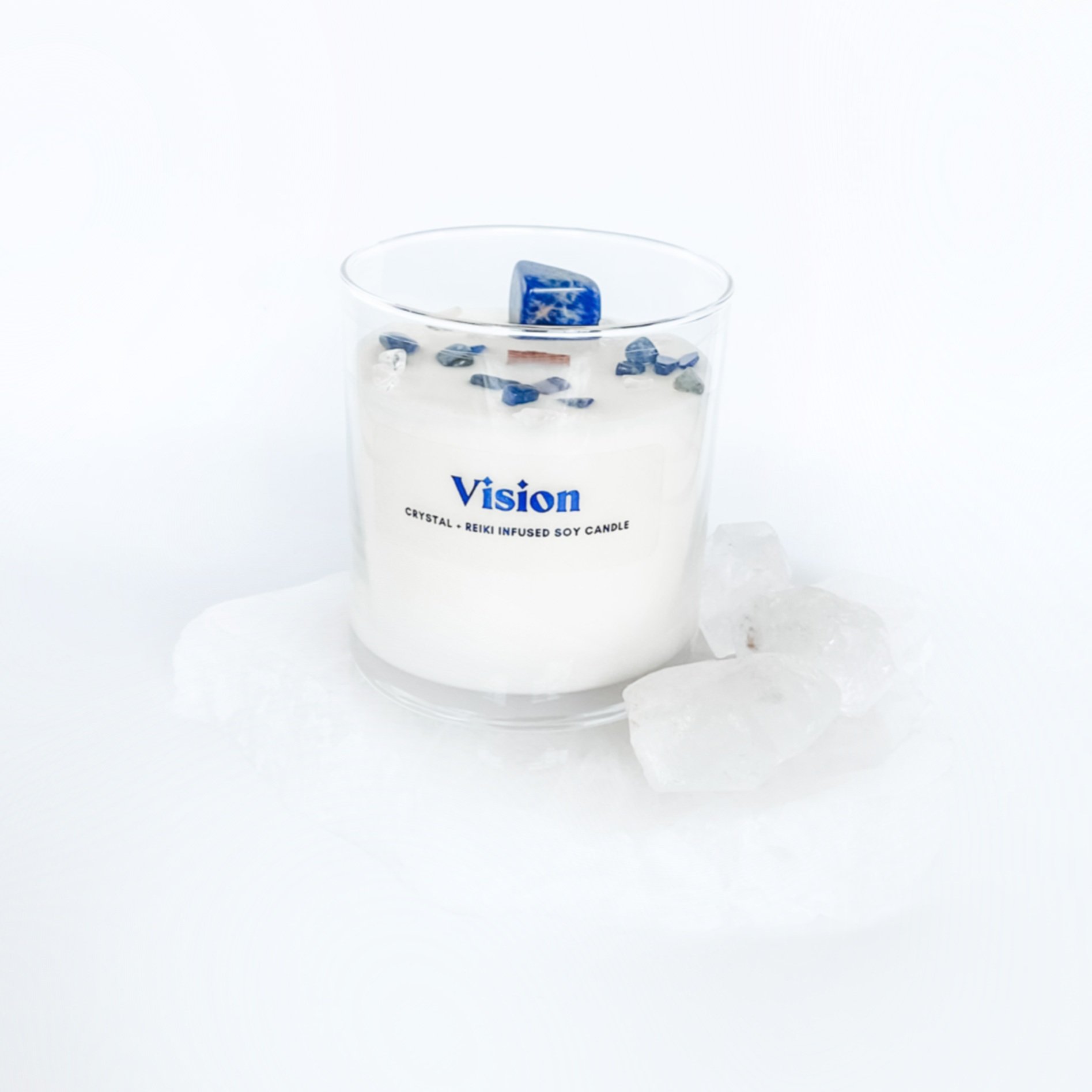 Third Eye Reiki Crystal Candle: Lapis Lazuli