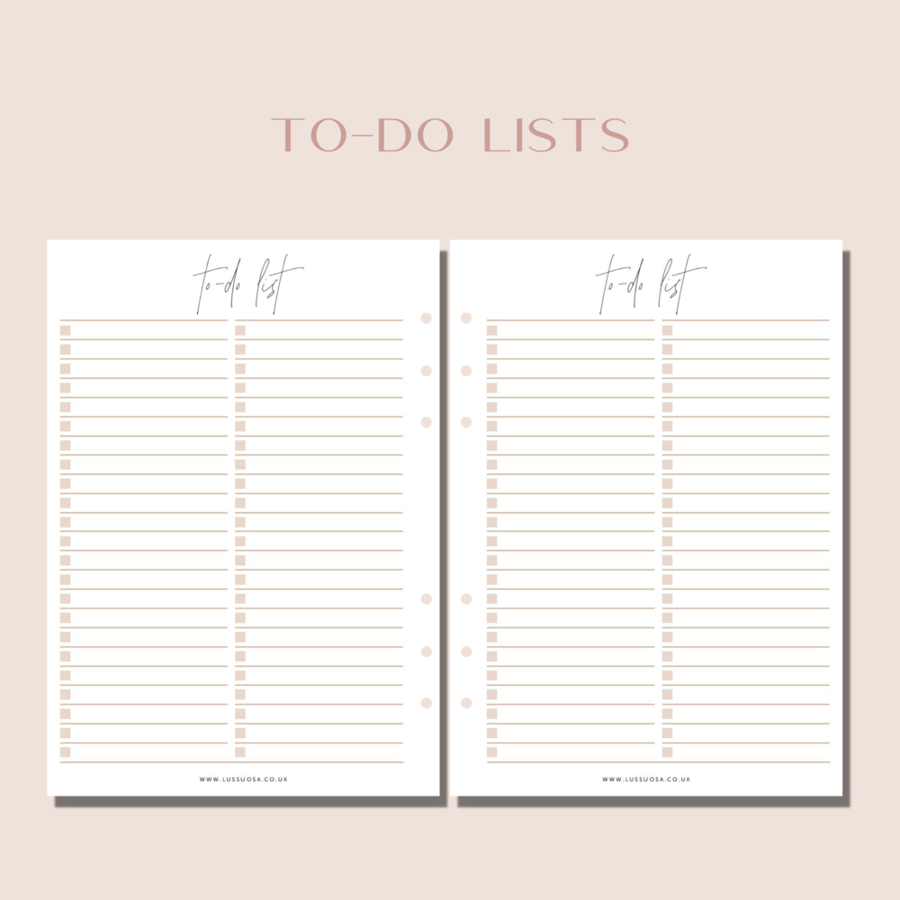 A5 Planner Organiser To Do Lists