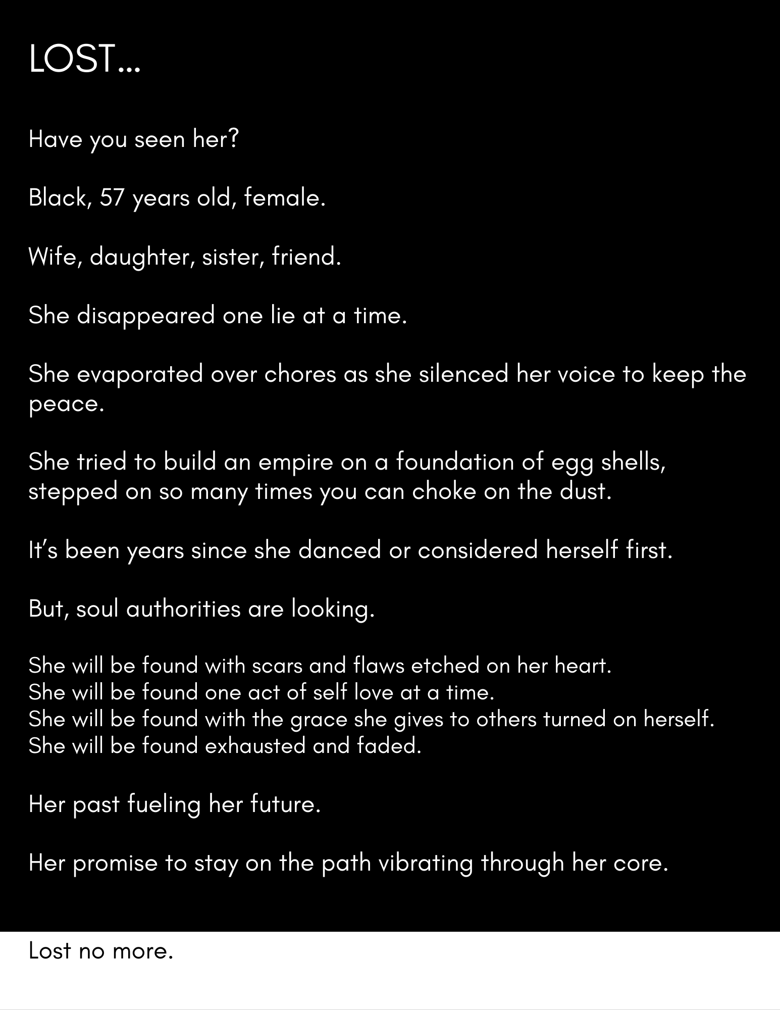 Anonymous poem from Poetry Workshop at Official Ritual