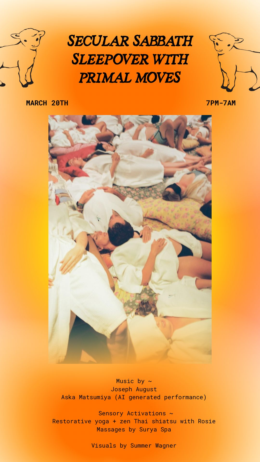 March 20th: Secular Sabbath Sleepover with Primal Moves