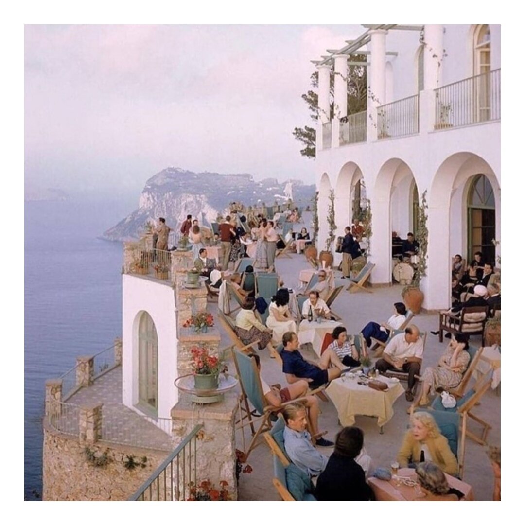 Cafe in Capri, Italy - 1949 by Ralph Crane.