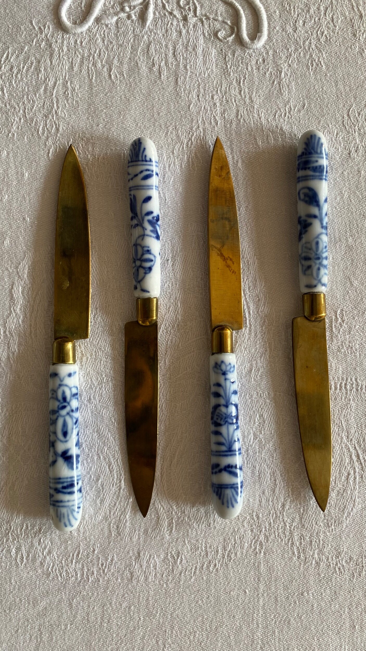 19th Century Porcelain Fruit Knives—Set of 4 — Curio Shop