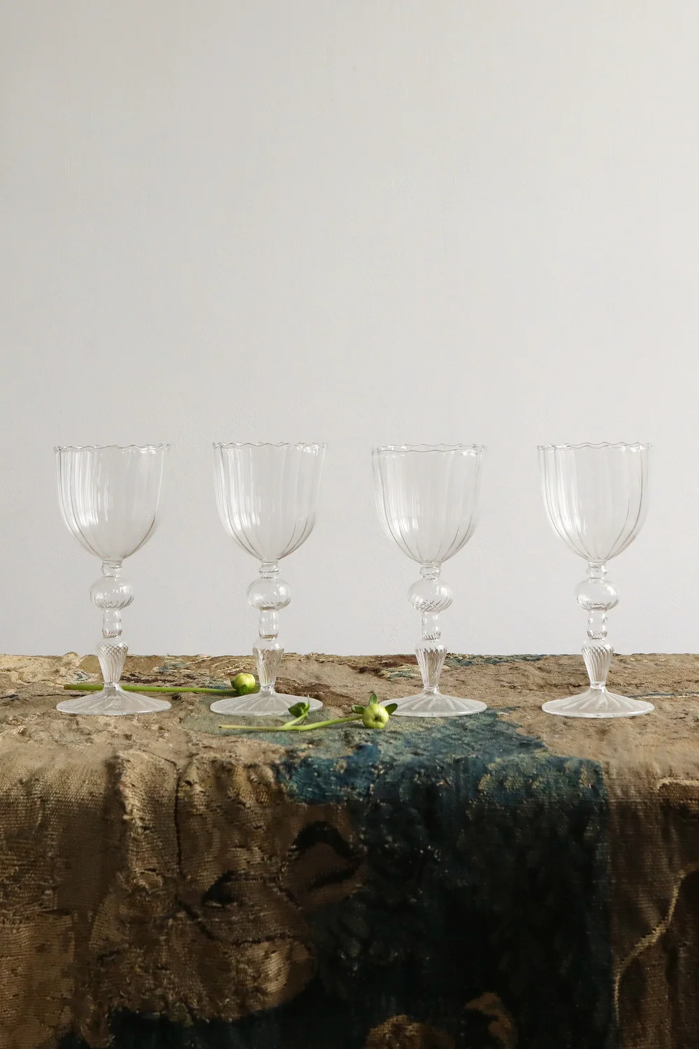 1940's Murano Water & Wine Glassware Service10 Pieces  Curio Shop