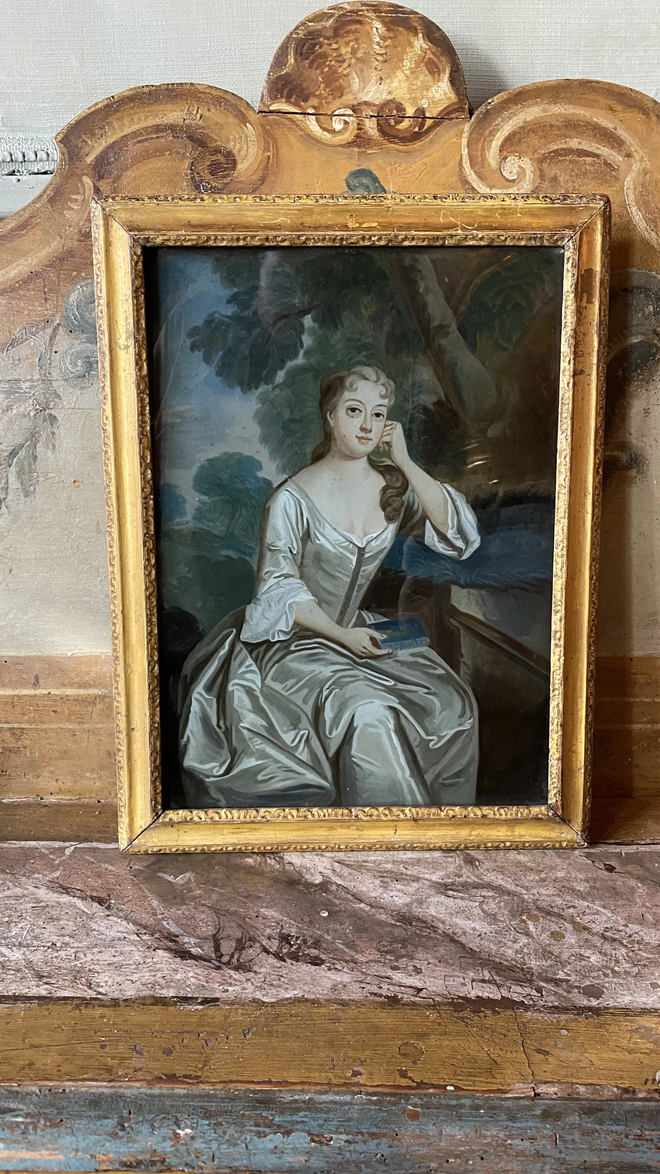 18th Century Reverse Glass Portrait of a Lady