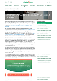 Caregiver's Guide to coping with stress and burnout