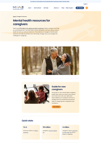 Mental health resources for caregivers